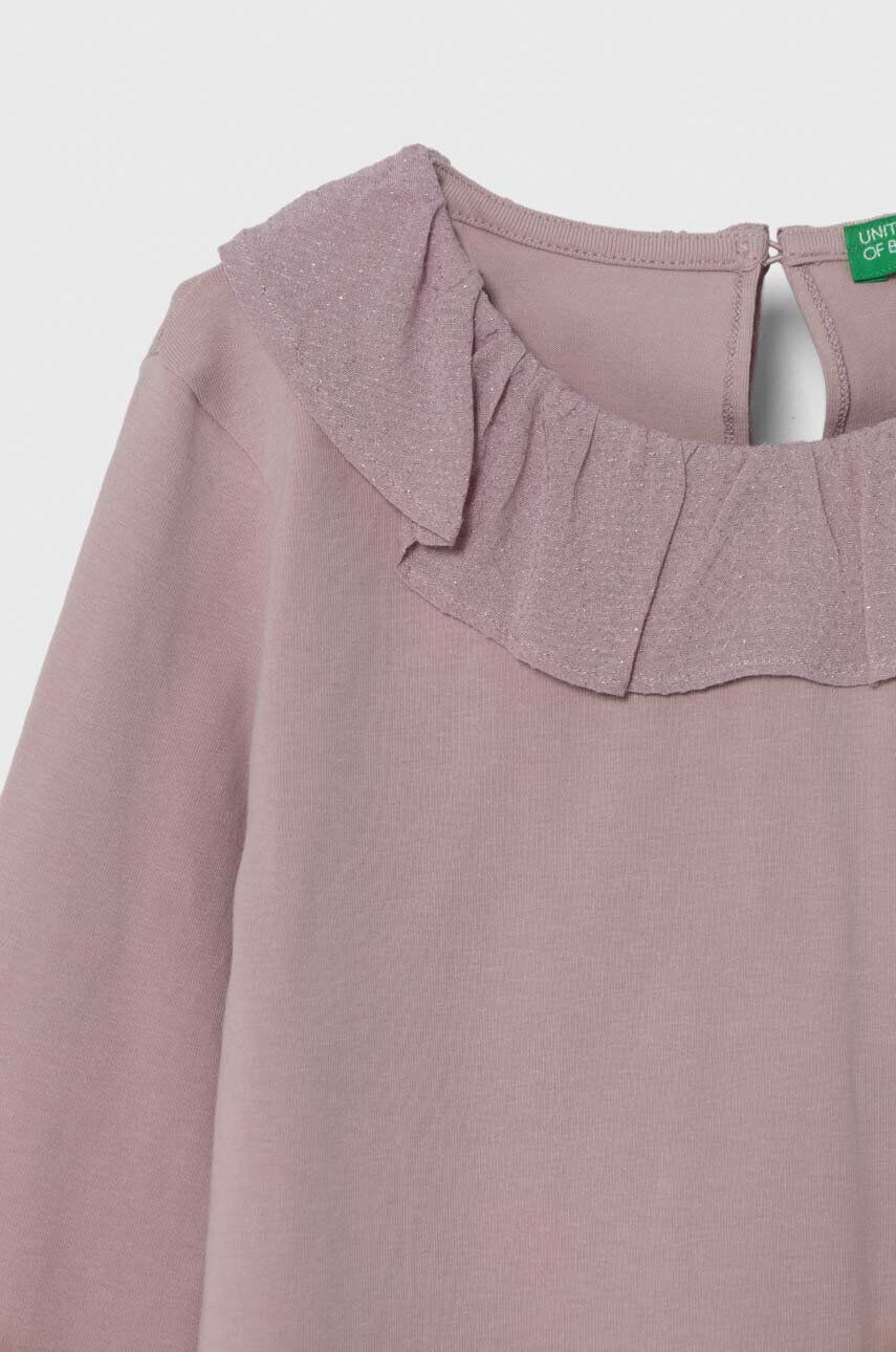 United Colors of Benetton longsleeve copii culoarea violet - Pled.ro