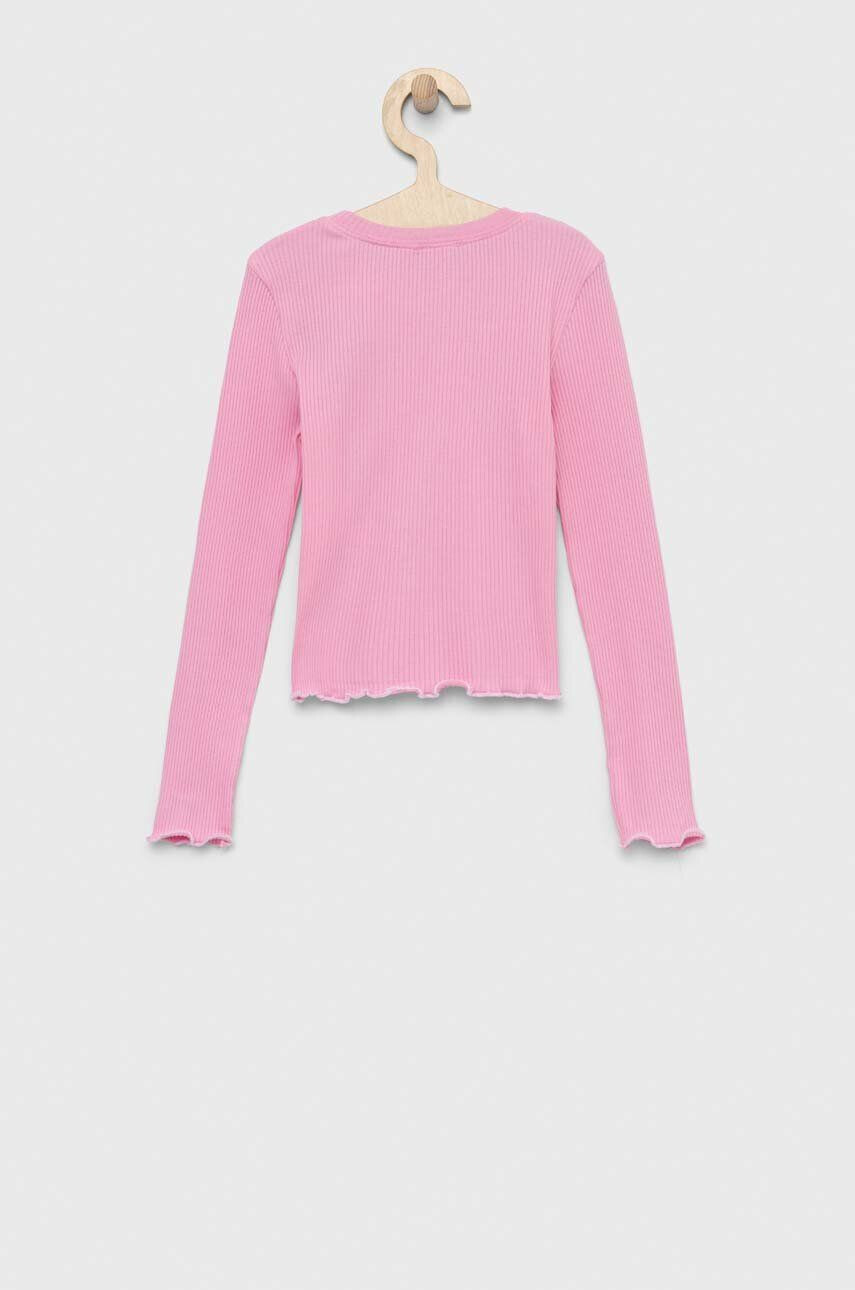 United Colors of Benetton longsleeve copii culoarea roz - Pled.ro