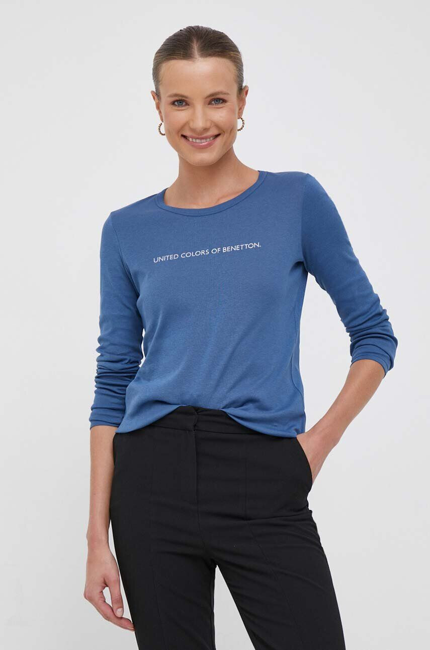 United Colors of Benetton longsleeve din bumbac - Pled.ro