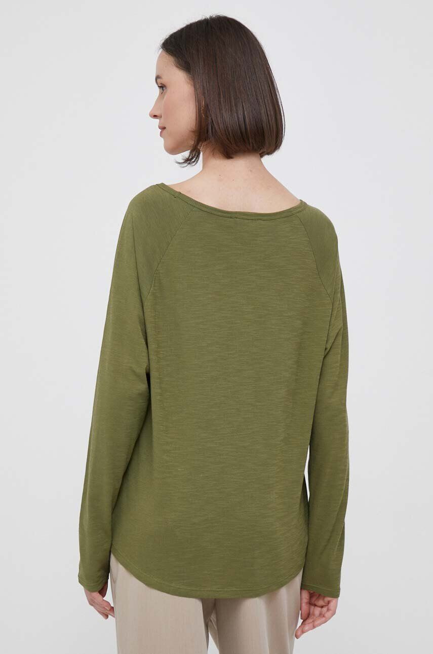 United Colors of Benetton longsleeve din bumbac culoarea verde - Pled.ro