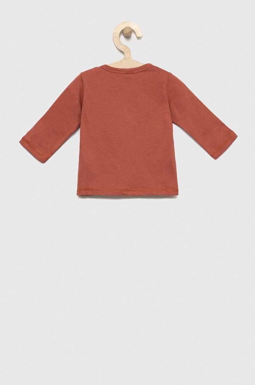 United Colors of Benetton longsleeve din bumbac pentru bebeluși culoarea rosu cu imprimeu - Pled.ro