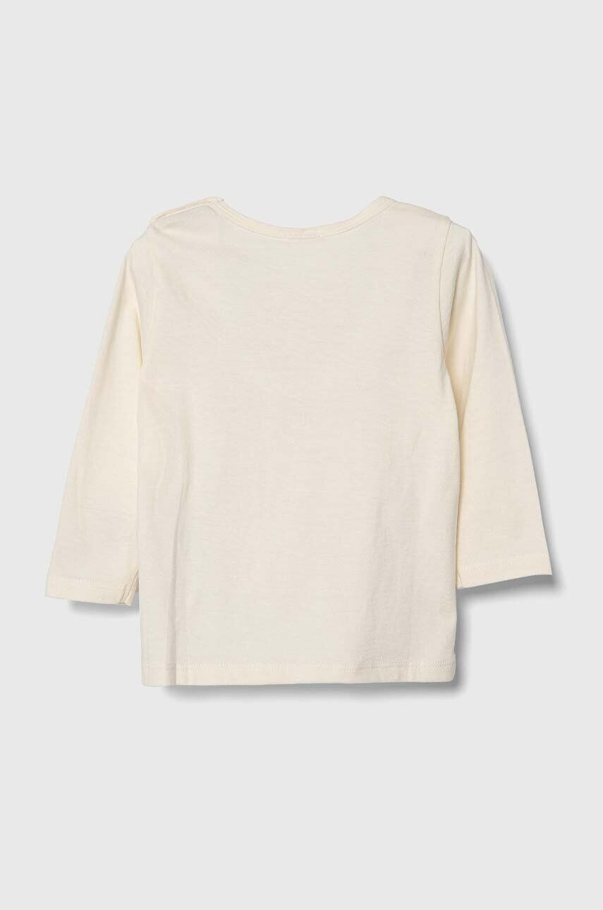 United Colors of Benetton longsleeve din bumbac pentru bebeluși culoarea roz cu guler - Pled.ro