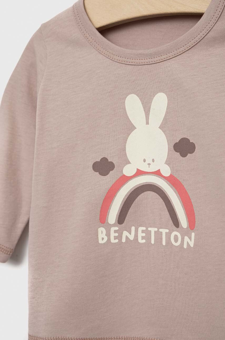 United Colors of Benetton longsleeve din bumbac pentru bebeluși - Pled.ro