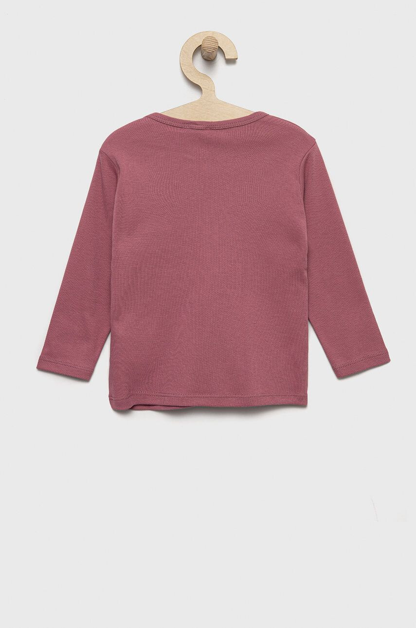 United Colors of Benetton longsleeve din bumbac pentru copii culoarea violet - Pled.ro