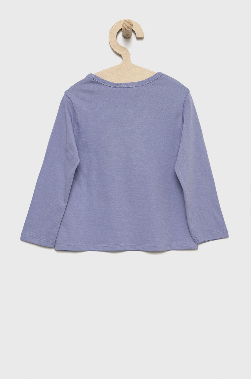 United Colors of Benetton longsleeve din bumbac pentru copii culoarea violet - Pled.ro