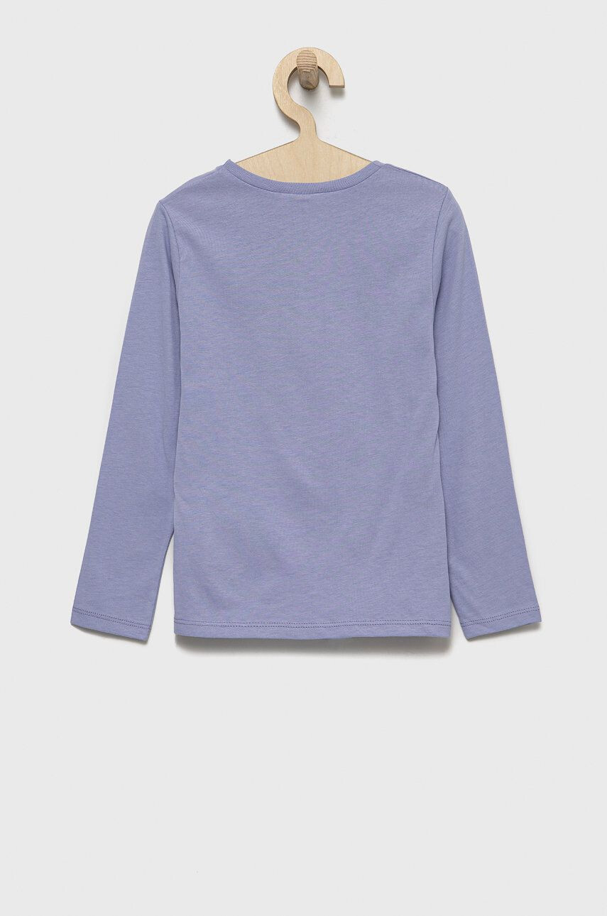 United Colors of Benetton longsleeve din bumbac pentru copii culoarea violet - Pled.ro