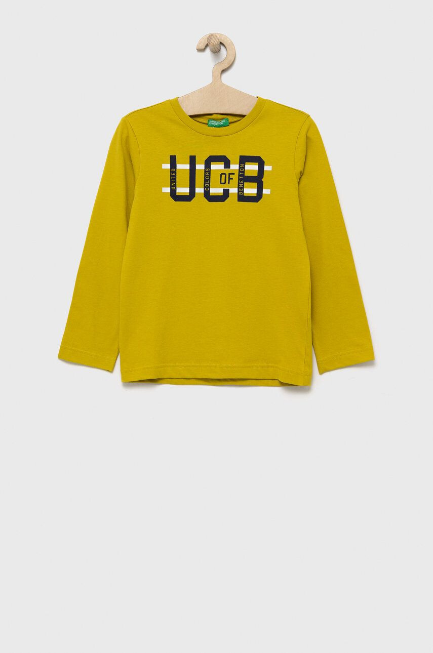 United Colors of Benetton longsleeve din bumbac pentru copii - Pled.ro