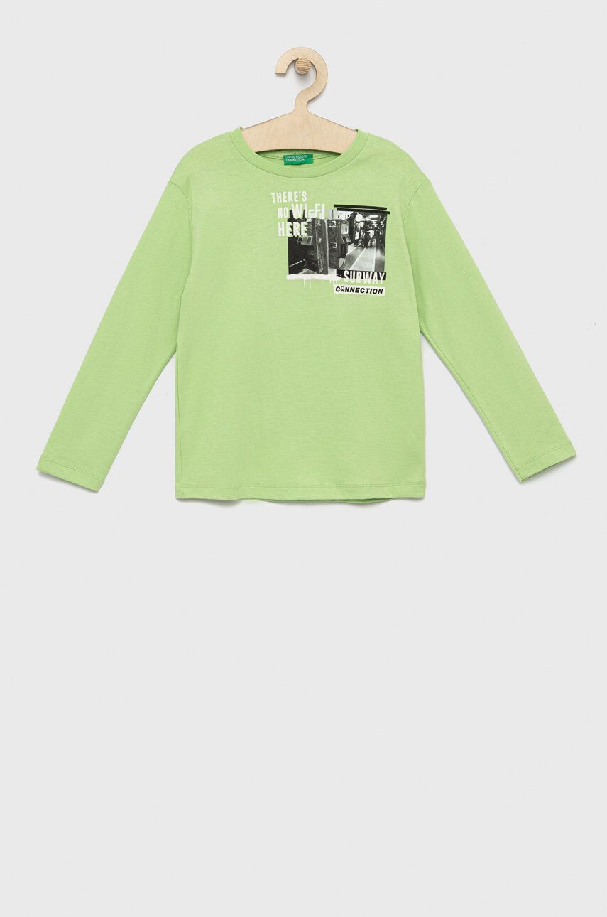 United Colors of Benetton longsleeve din bumbac pentru copii - Pled.ro