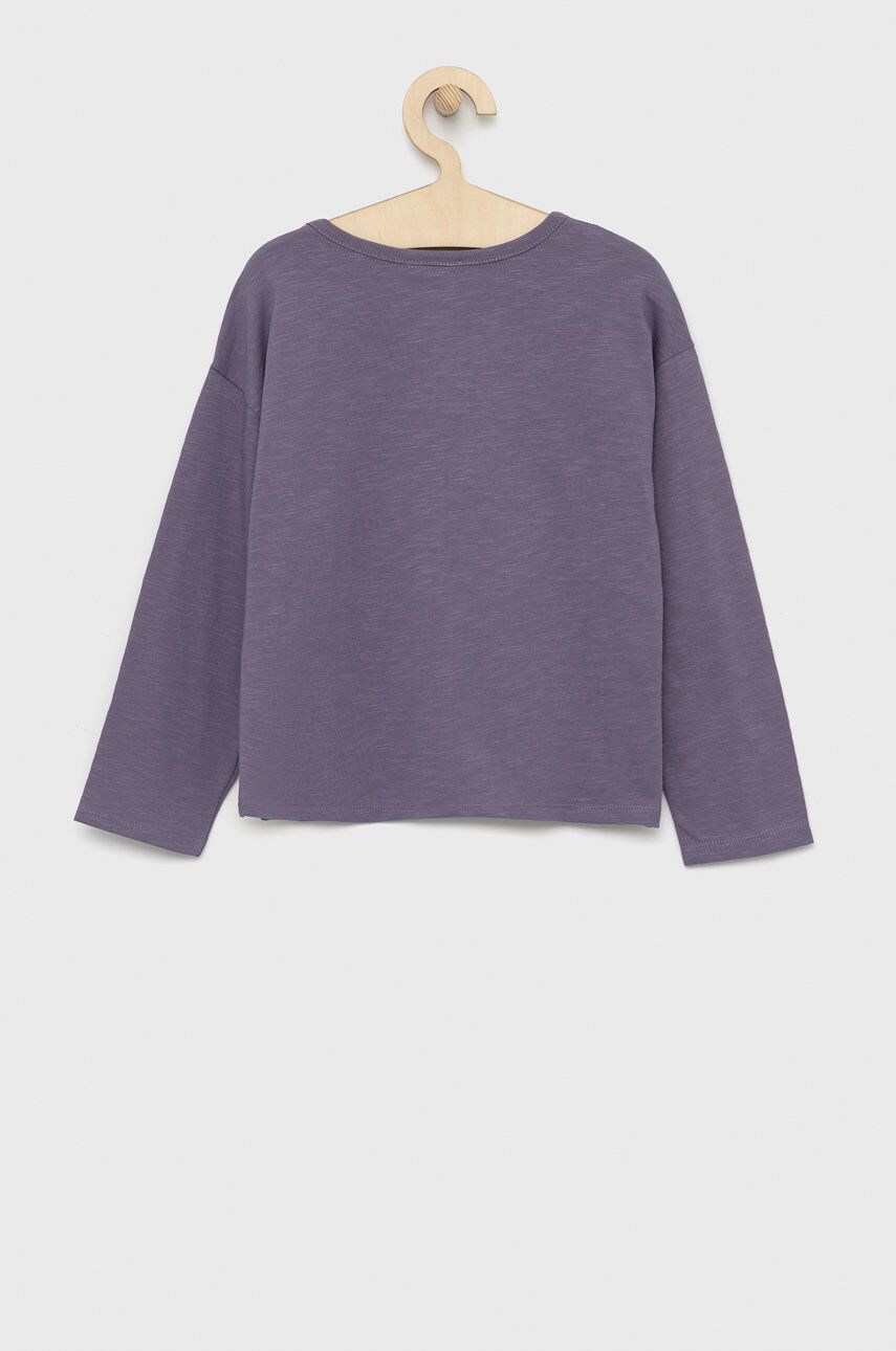 United Colors of Benetton longsleeve din bumbac pentru copii culoarea violet - Pled.ro