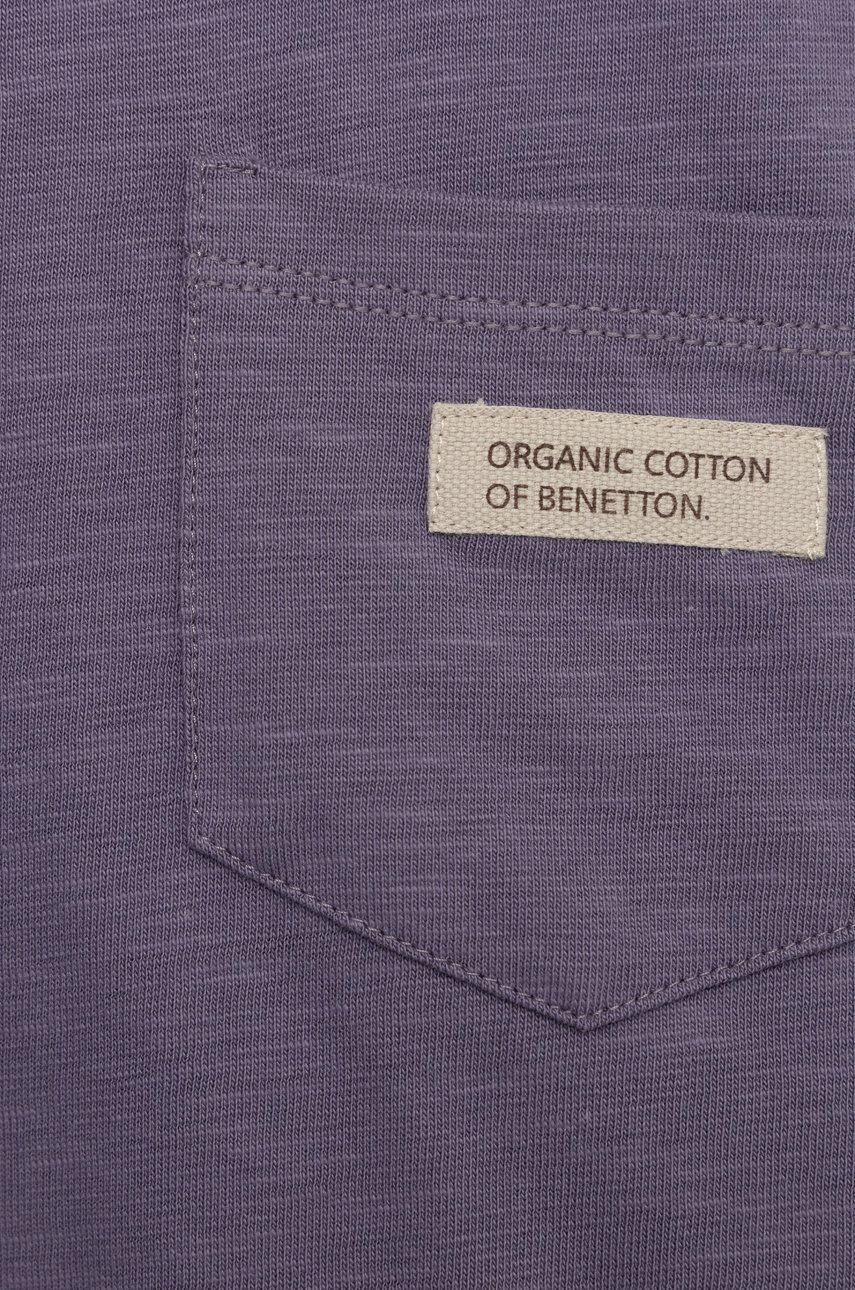 United Colors of Benetton longsleeve din bumbac pentru copii culoarea violet - Pled.ro