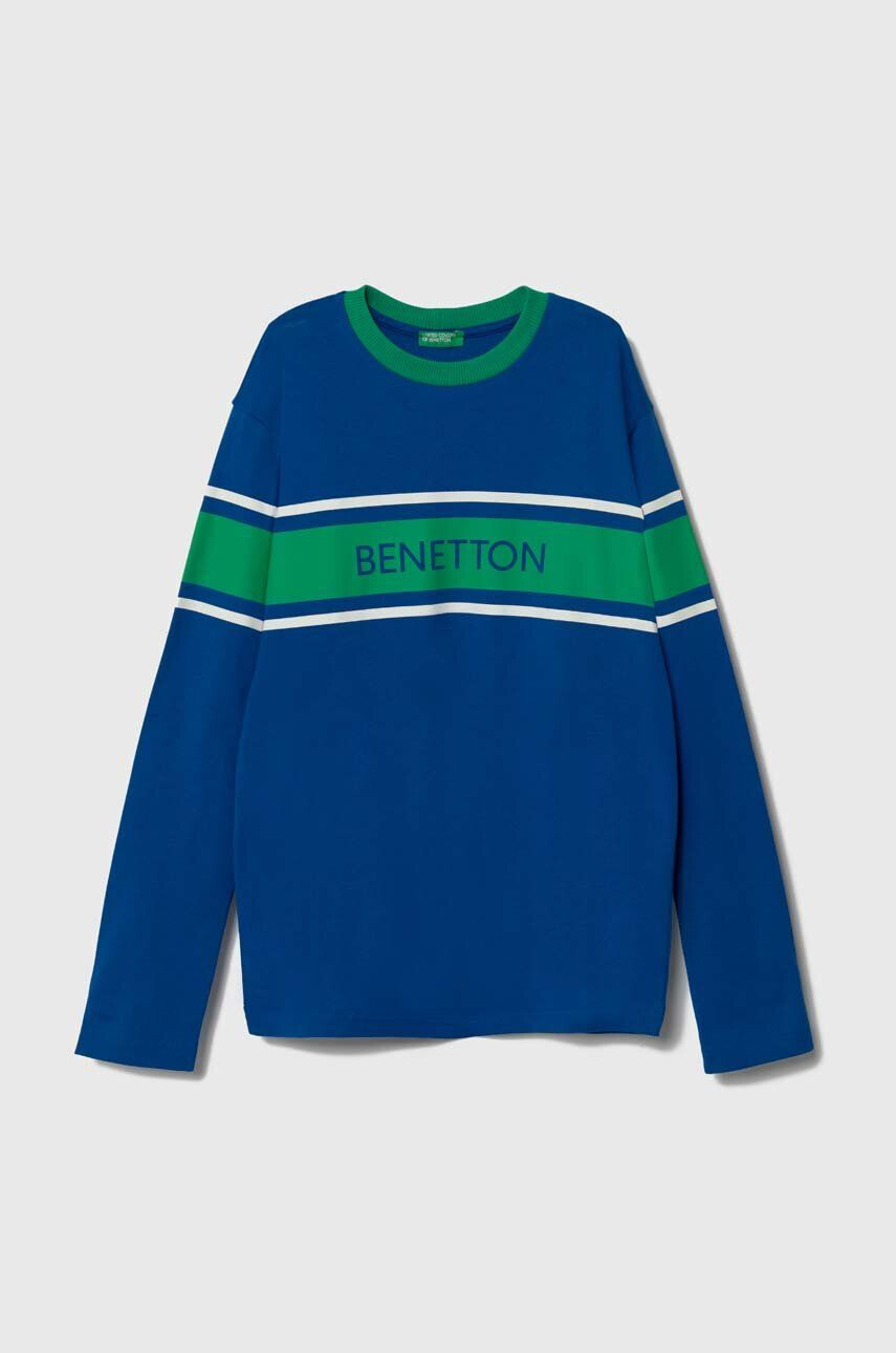 United Colors of Benetton longsleeve din bumbac pentru copii cu imprimeu - Pled.ro