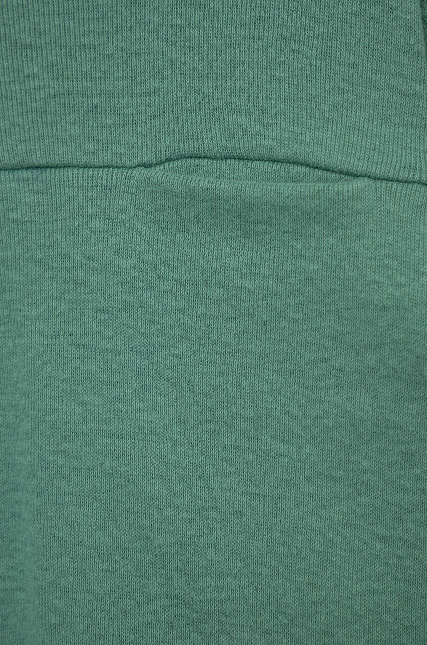 United Colors of Benetton longsleeve din bumbac pentru copii culoarea verde neted - Pled.ro