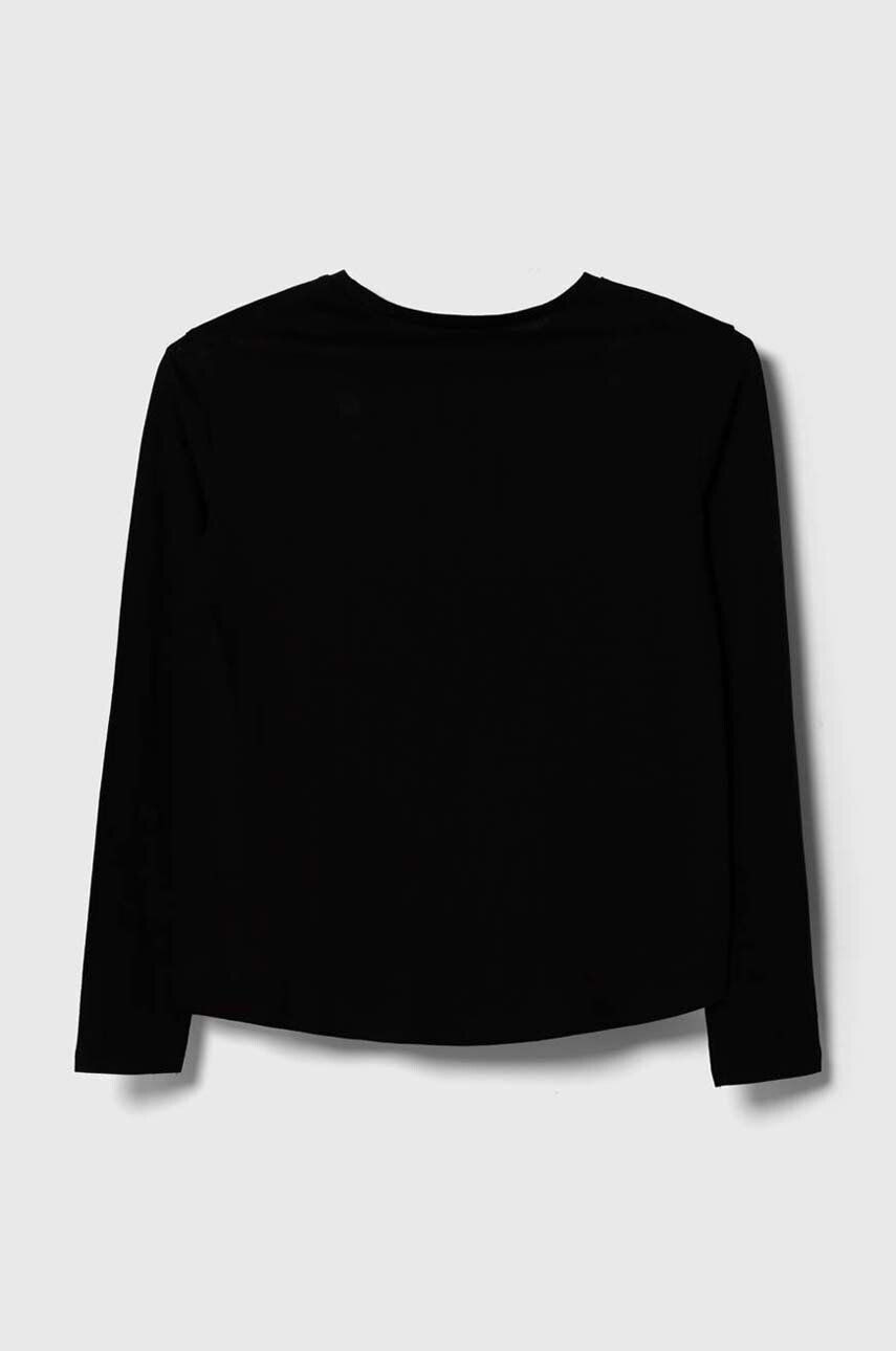 United Colors of Benetton longsleeve din bumbac pentru copii culoarea negru - Pled.ro