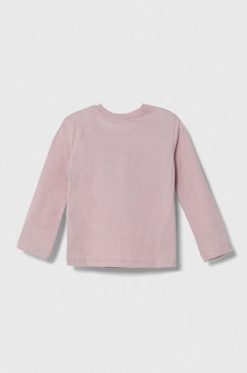 United Colors of Benetton longsleeve din bumbac pentru copii culoarea violet - Pled.ro