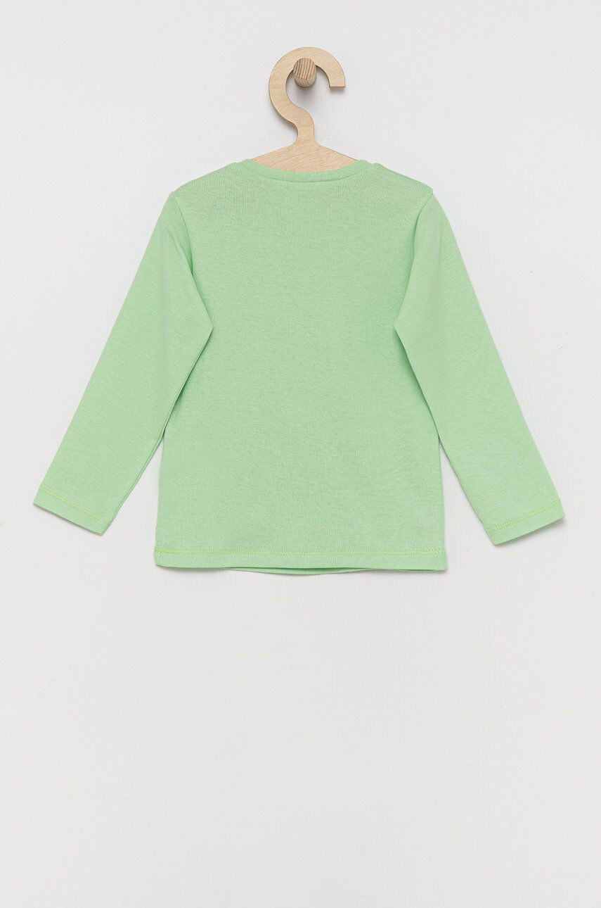 United Colors of Benetton longsleeve din bumbac pentru copii culoarea verde - Pled.ro