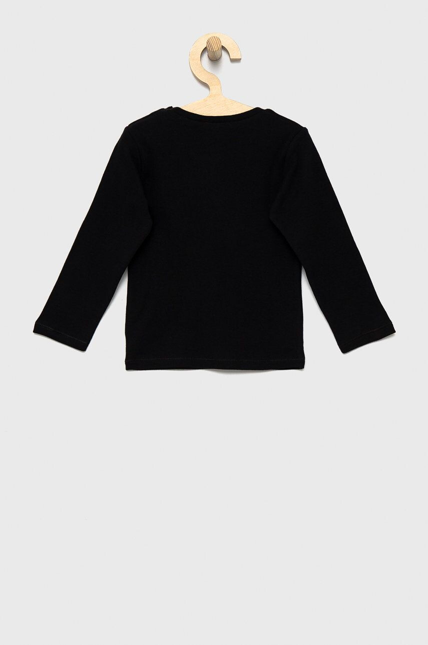 United Colors of Benetton longsleeve din bumbac pentru copii culoarea negru - Pled.ro