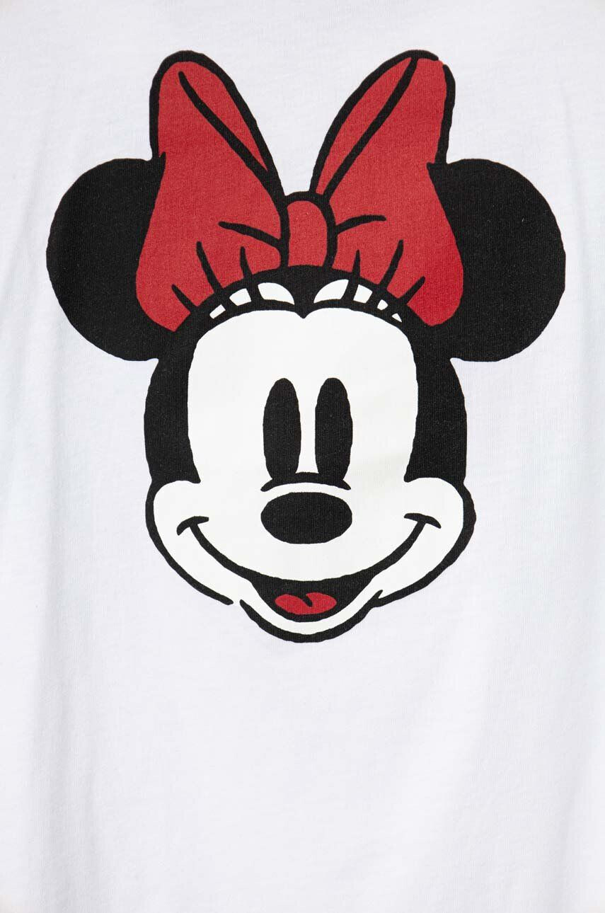 United Colors of Benetton longsleeve din bumbac pentru copii x Disney culoarea alb cu imprimeu - Pled.ro