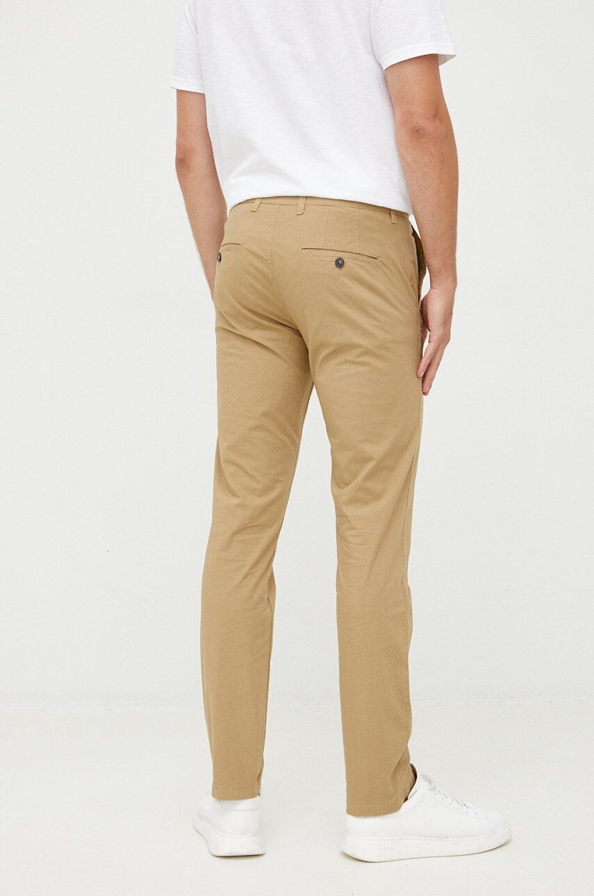 United Colors of Benetton pantaloni barbati culoarea bej cu fason chinos - Pled.ro