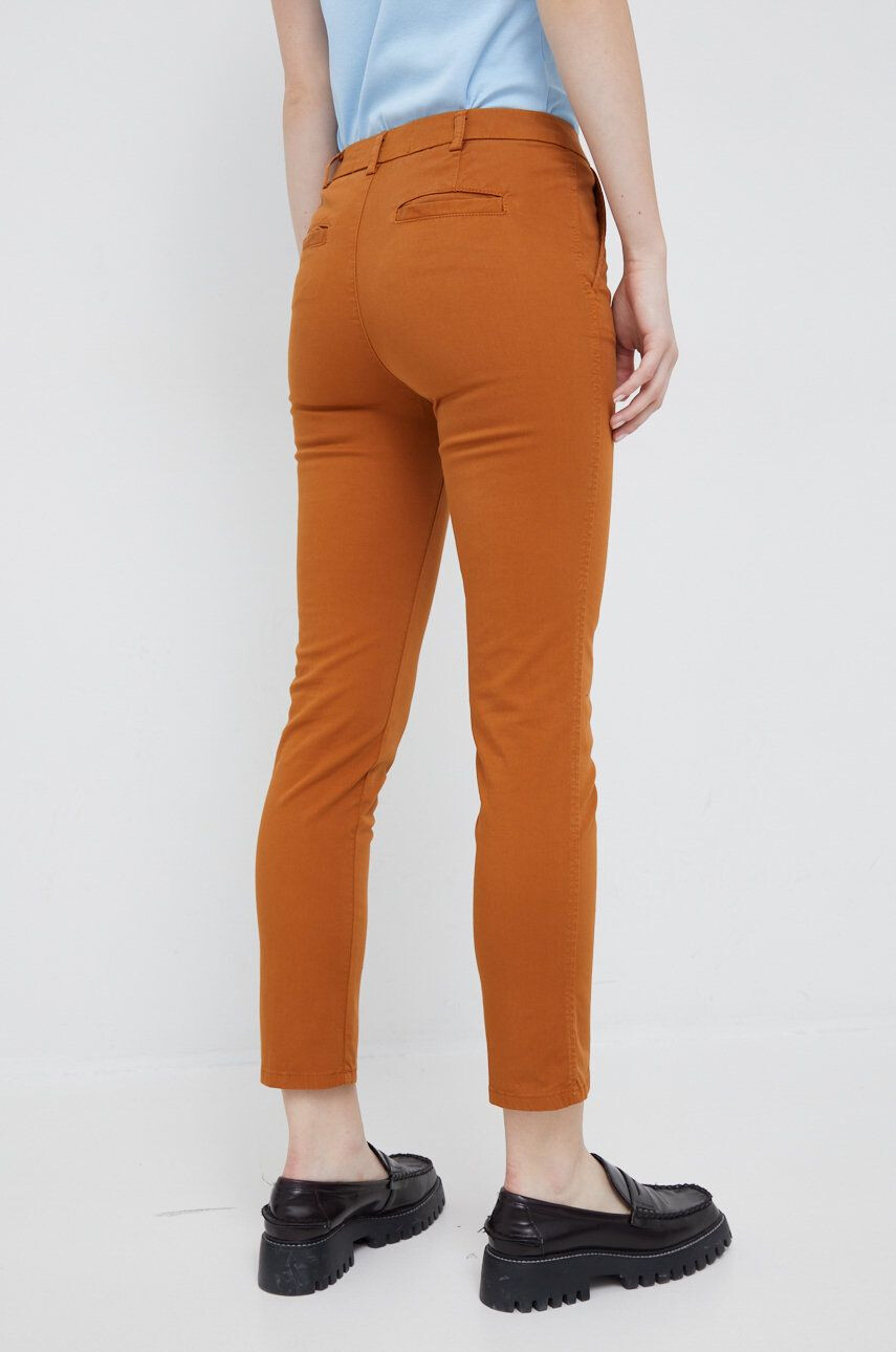 United Colors of Benetton pantaloni femei culoarea bej high waist - Pled.ro