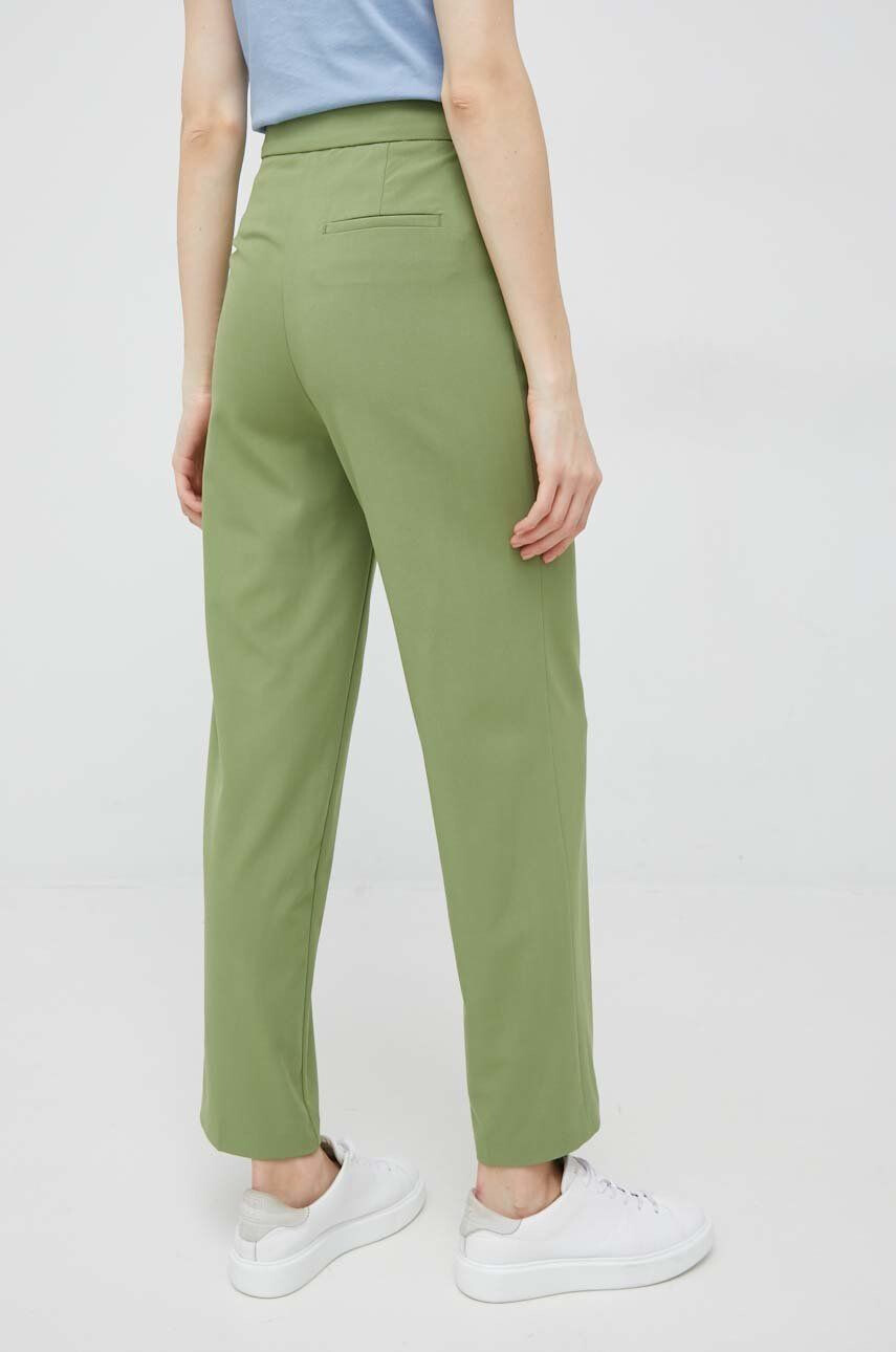 United Colors of Benetton pantaloni femei culoarea verde lat high waist - Pled.ro