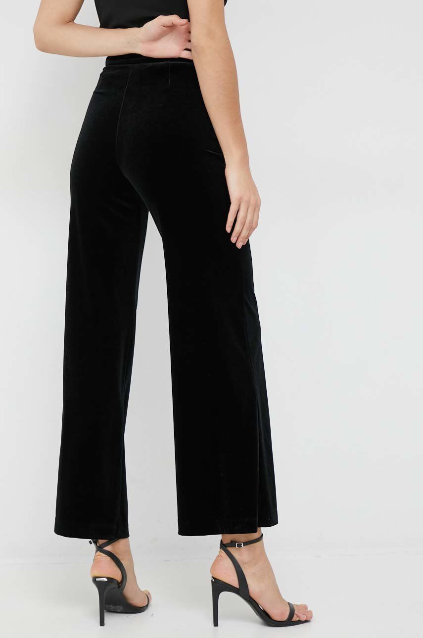 United Colors of Benetton pantaloni femei culoarea negru lat high waist - Pled.ro