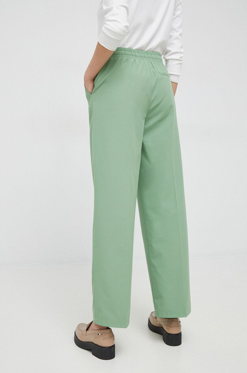 United Colors of Benetton pantaloni femei culoarea verde drept high waist - Pled.ro