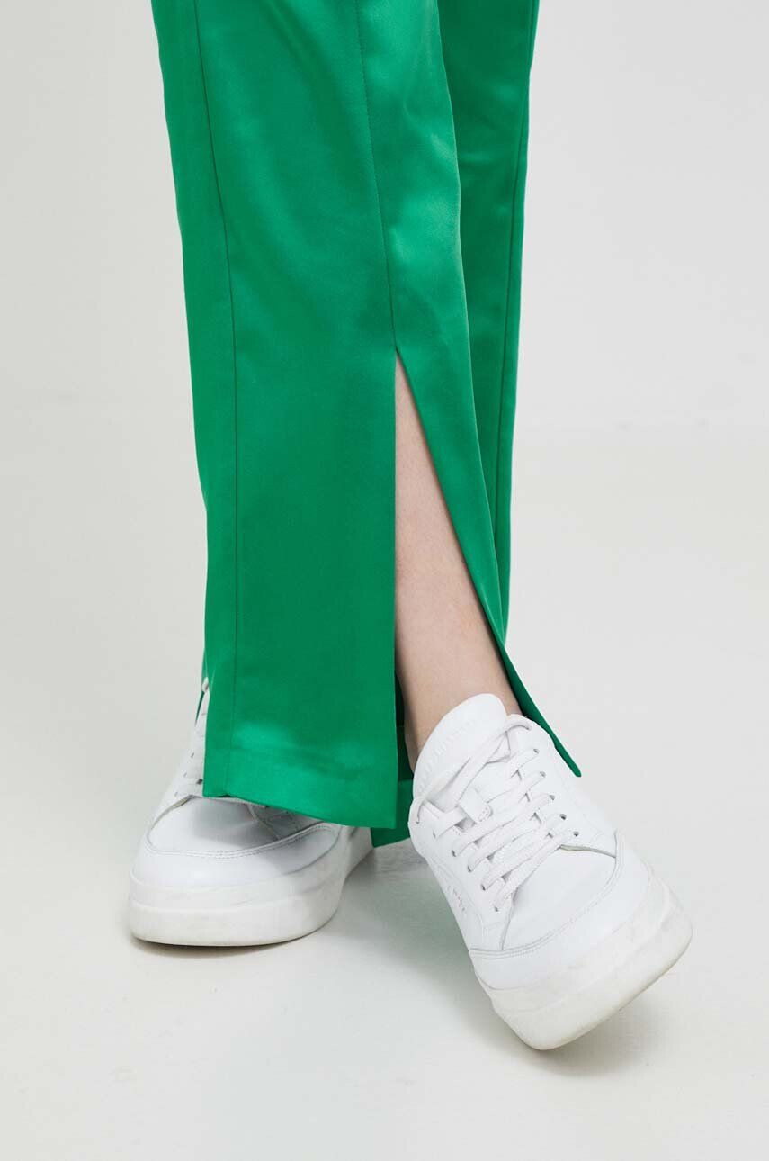 United Colors of Benetton pantaloni femei culoarea verde drept high waist - Pled.ro