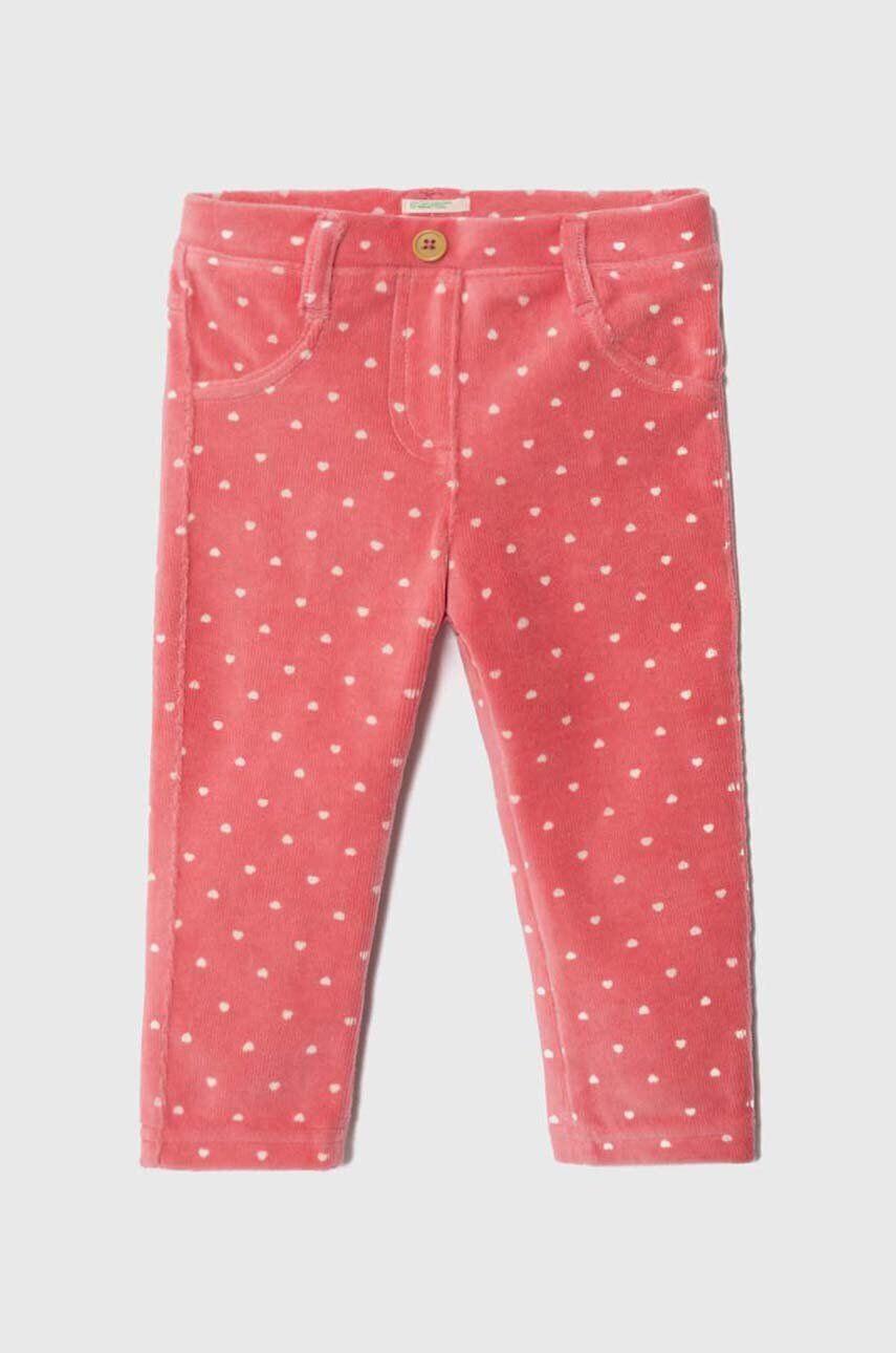 United Colors of Benetton pantaloni bebe culoarea roz - Pled.ro