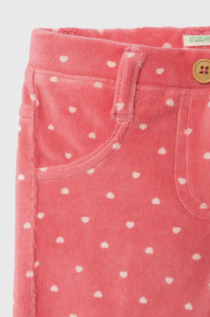 United Colors of Benetton pantaloni bebe culoarea roz - Pled.ro