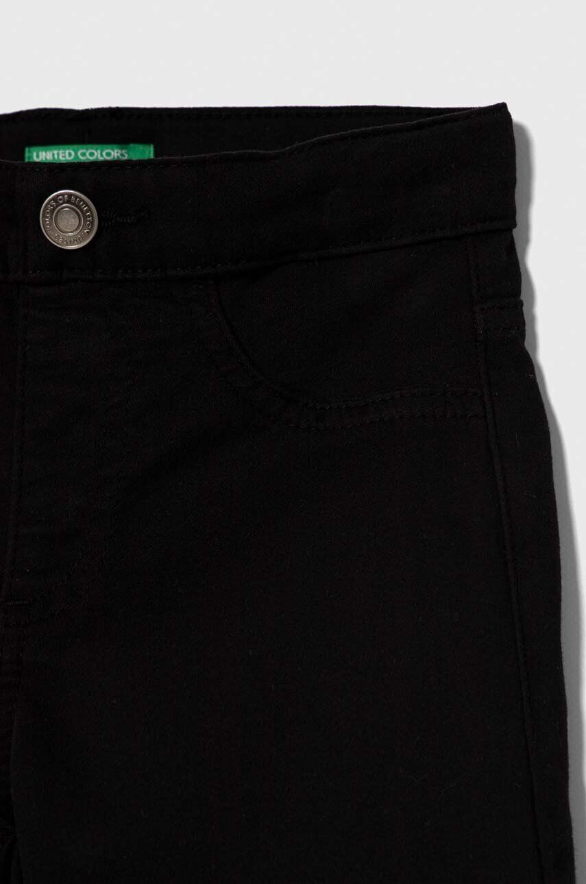 United Colors of Benetton pantaloni copii culoarea negru neted - Pled.ro