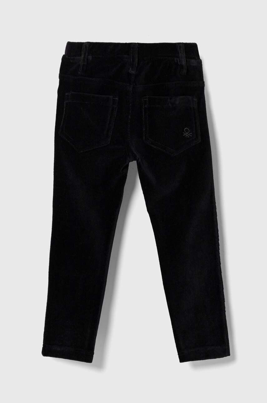 United Colors of Benetton pantaloni copii culoarea negru neted - Pled.ro