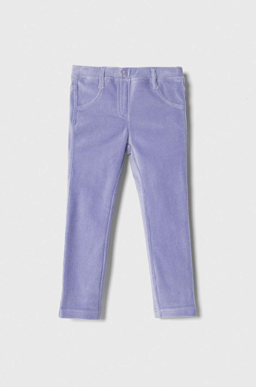 United Colors of Benetton pantaloni copii culoarea violet neted - Pled.ro