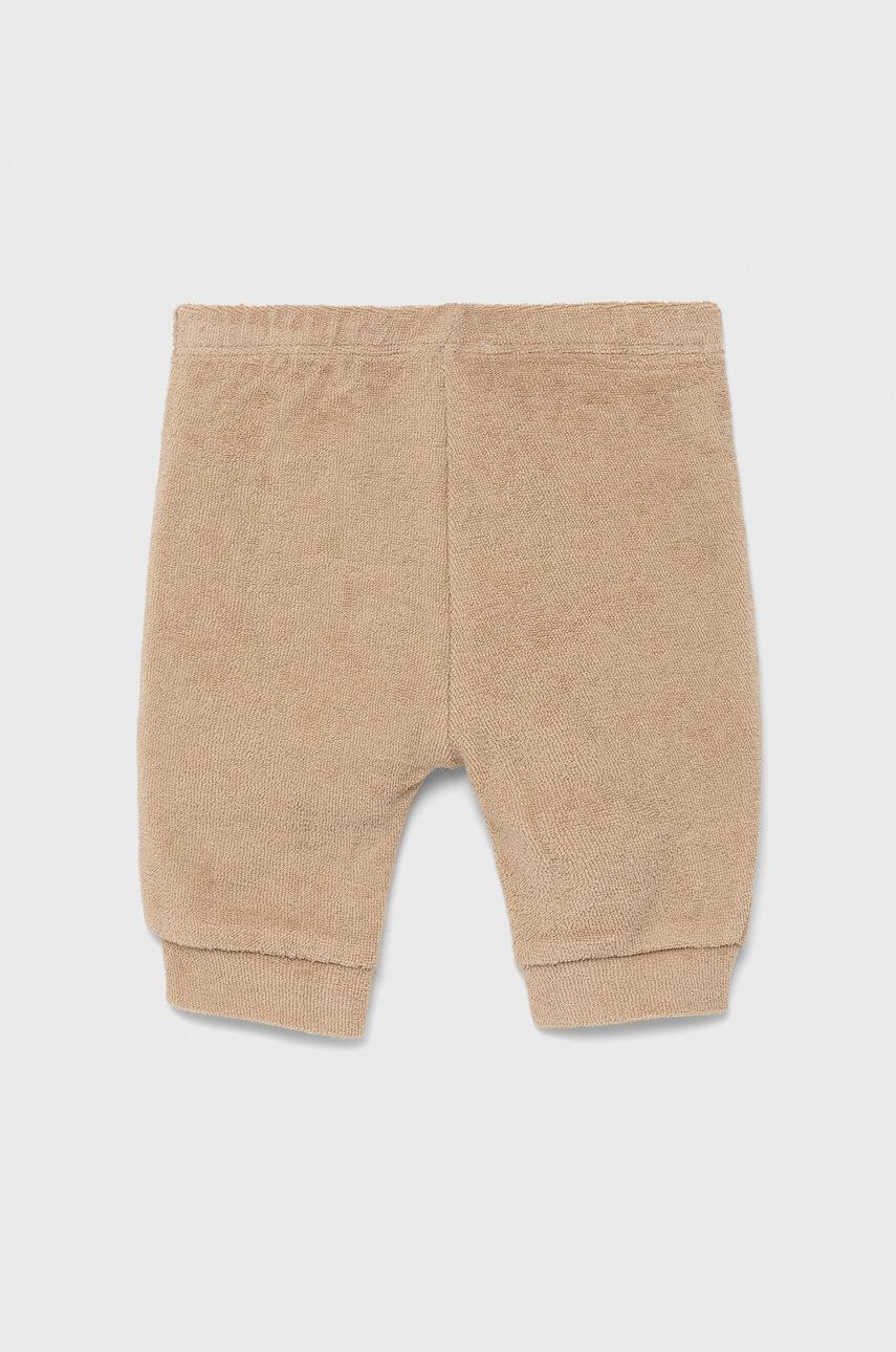 United Colors of Benetton pantaloni de bumbac pentru copii culoarea bej neted - Pled.ro