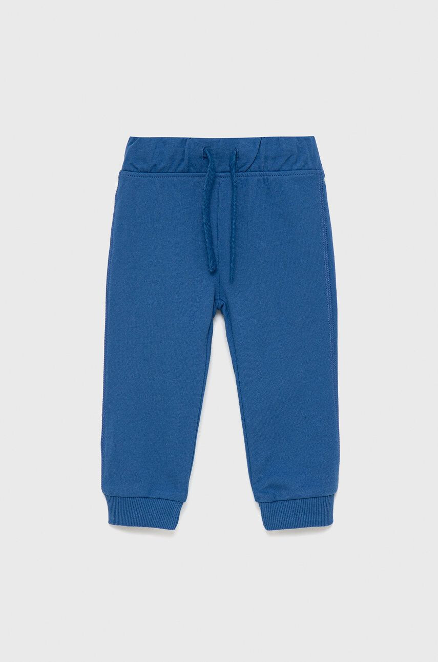 United Colors of Benetton pantaloni de bumbac pentru copii culoarea bej neted - Pled.ro