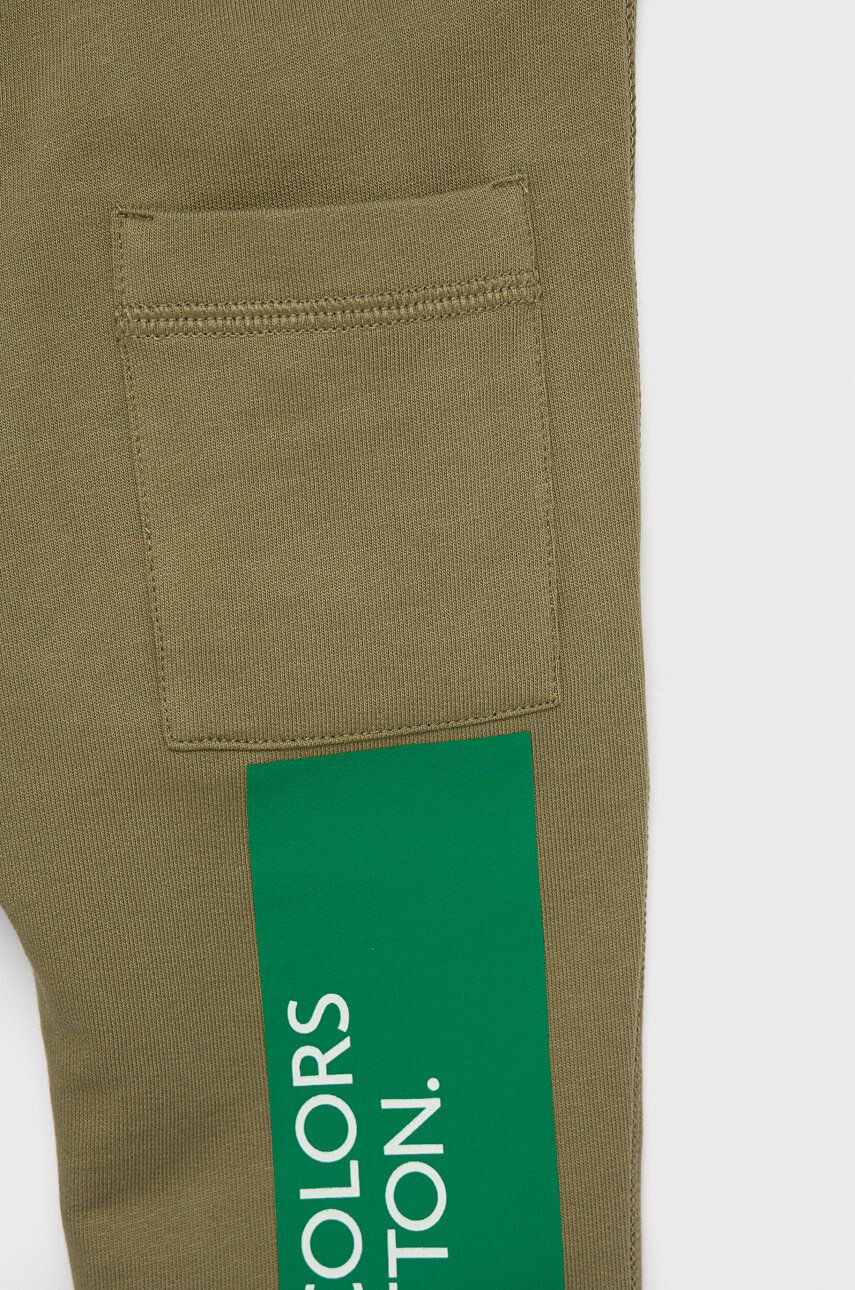 United Colors of Benetton pantaloni de bumbac pentru copii culoarea maro neted - Pled.ro