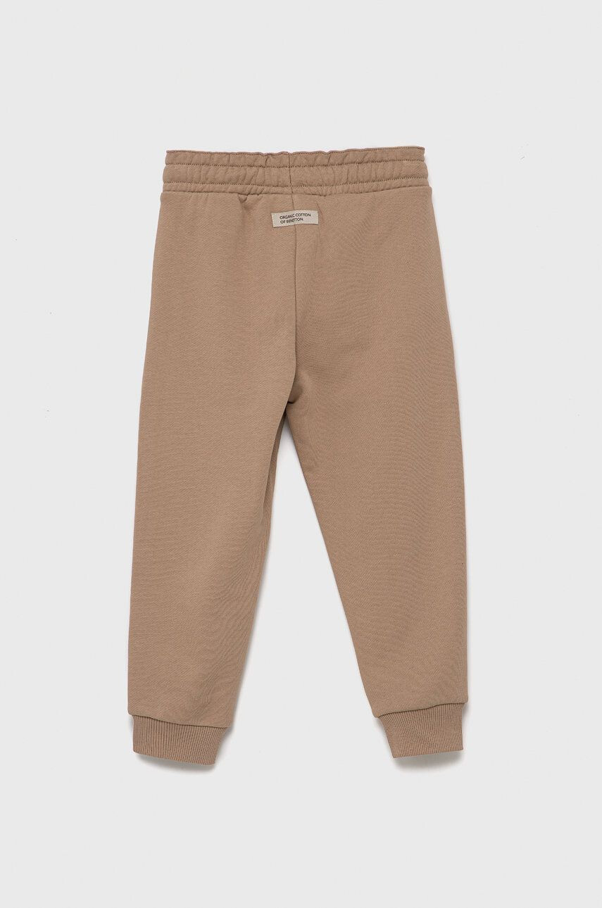 United Colors of Benetton pantaloni de bumbac pentru copii culoarea bej neted - Pled.ro