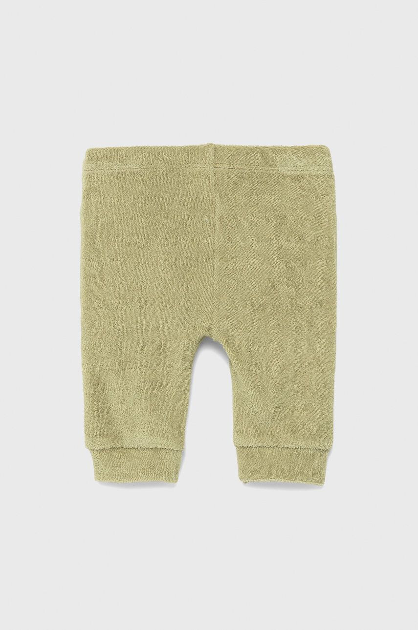 United Colors of Benetton pantaloni de bumbac pentru copii culoarea verde neted - Pled.ro