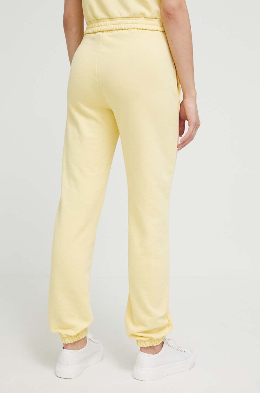 United Colors of Benetton pantaloni de lounge culoarea galben neted - Pled.ro