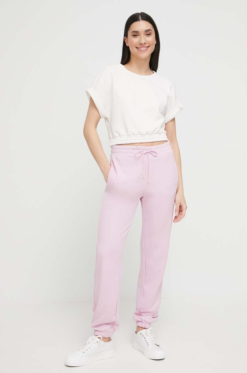 United Colors of Benetton pantaloni de lounge drept high waist - Pled.ro