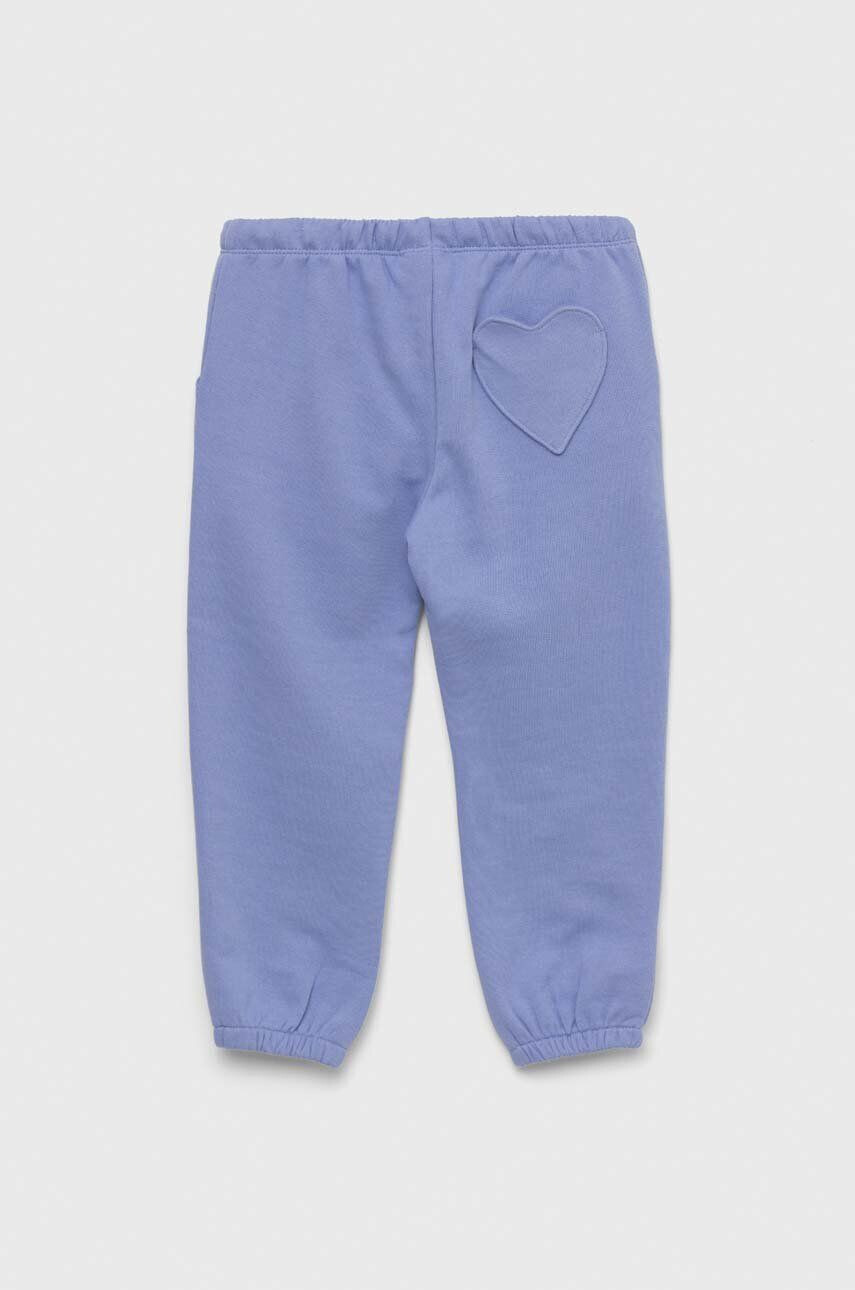 United Colors of Benetton pantaloni de trening din bumbac pentru copii culoarea violet neted - Pled.ro