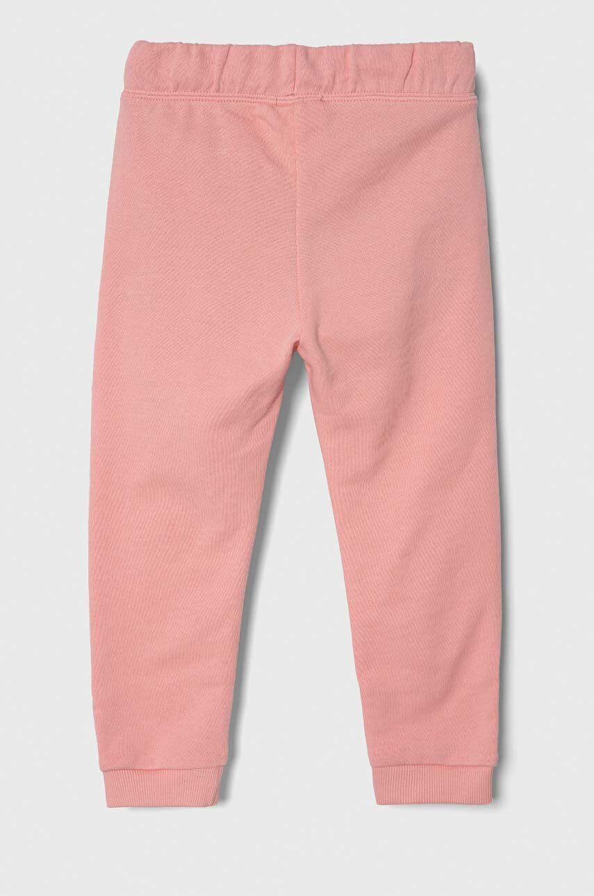 United Colors of Benetton pantaloni de trening din bumbac pentru copii culoarea roz neted - Pled.ro