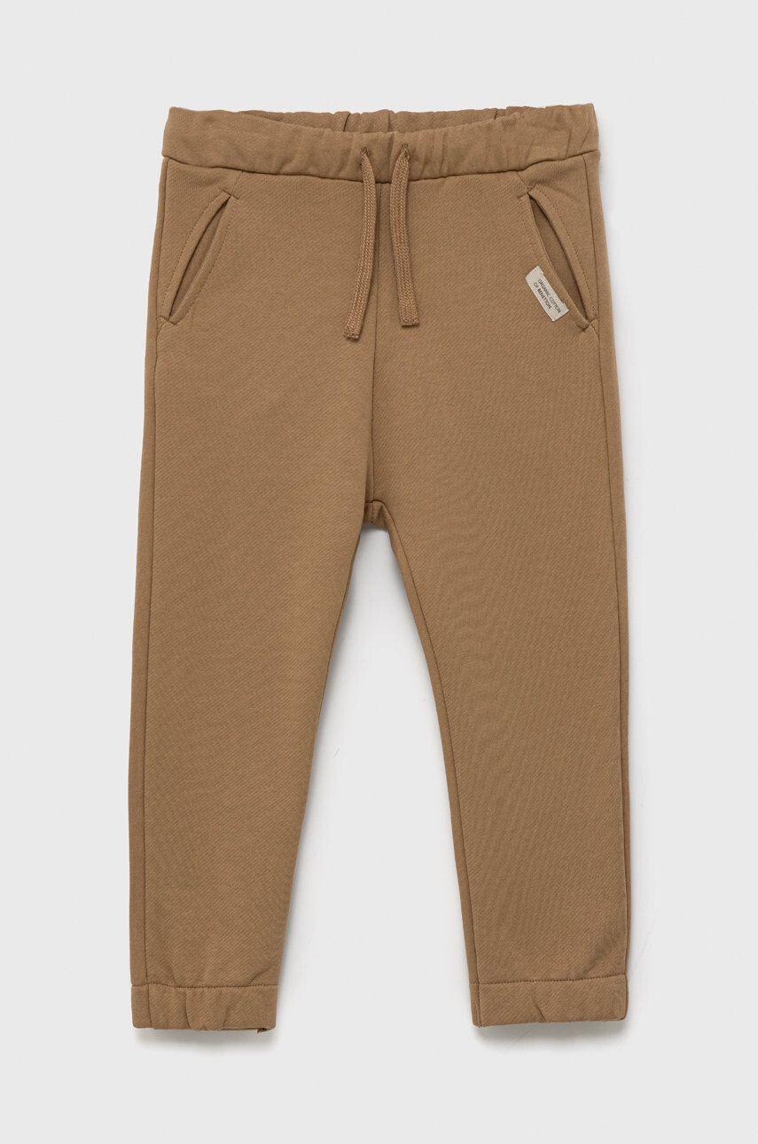 United Colors of Benetton pantaloni de trening din bumbac pentru copii culoarea roz neted - Pled.ro