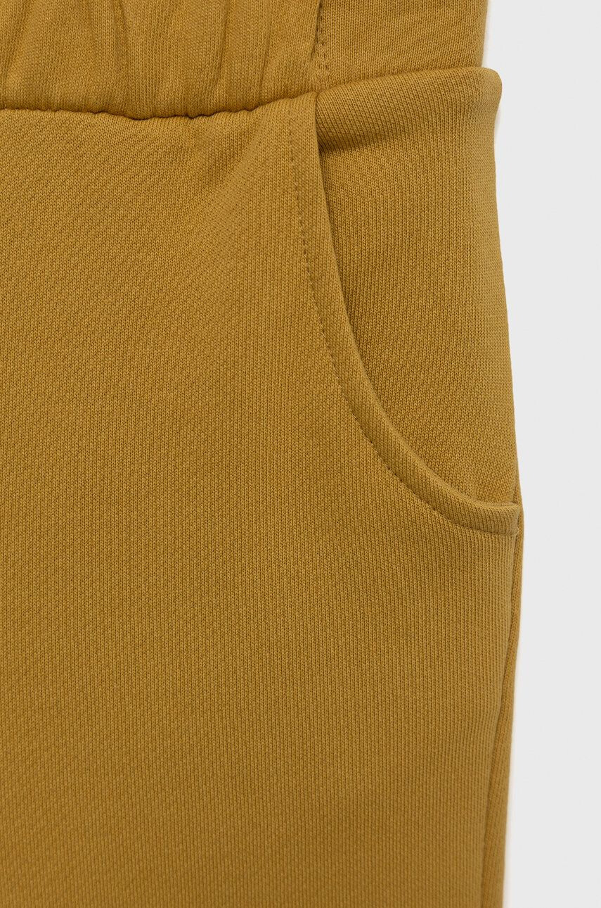 United Colors of Benetton pantaloni de trening din bumbac pentru copii culoarea galben neted - Pled.ro