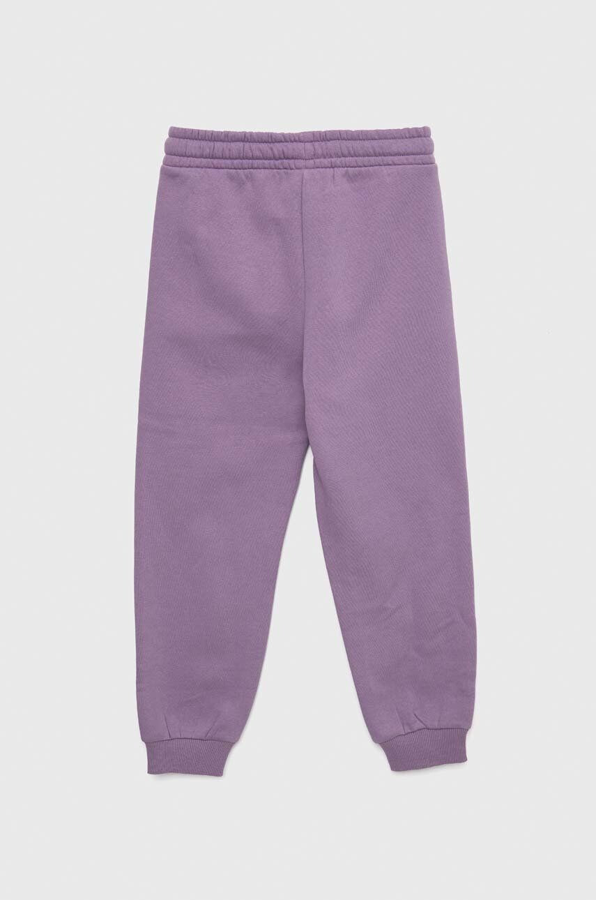 United Colors of Benetton pantaloni de trening pentru copii culoarea violet cu imprimeu - Pled.ro