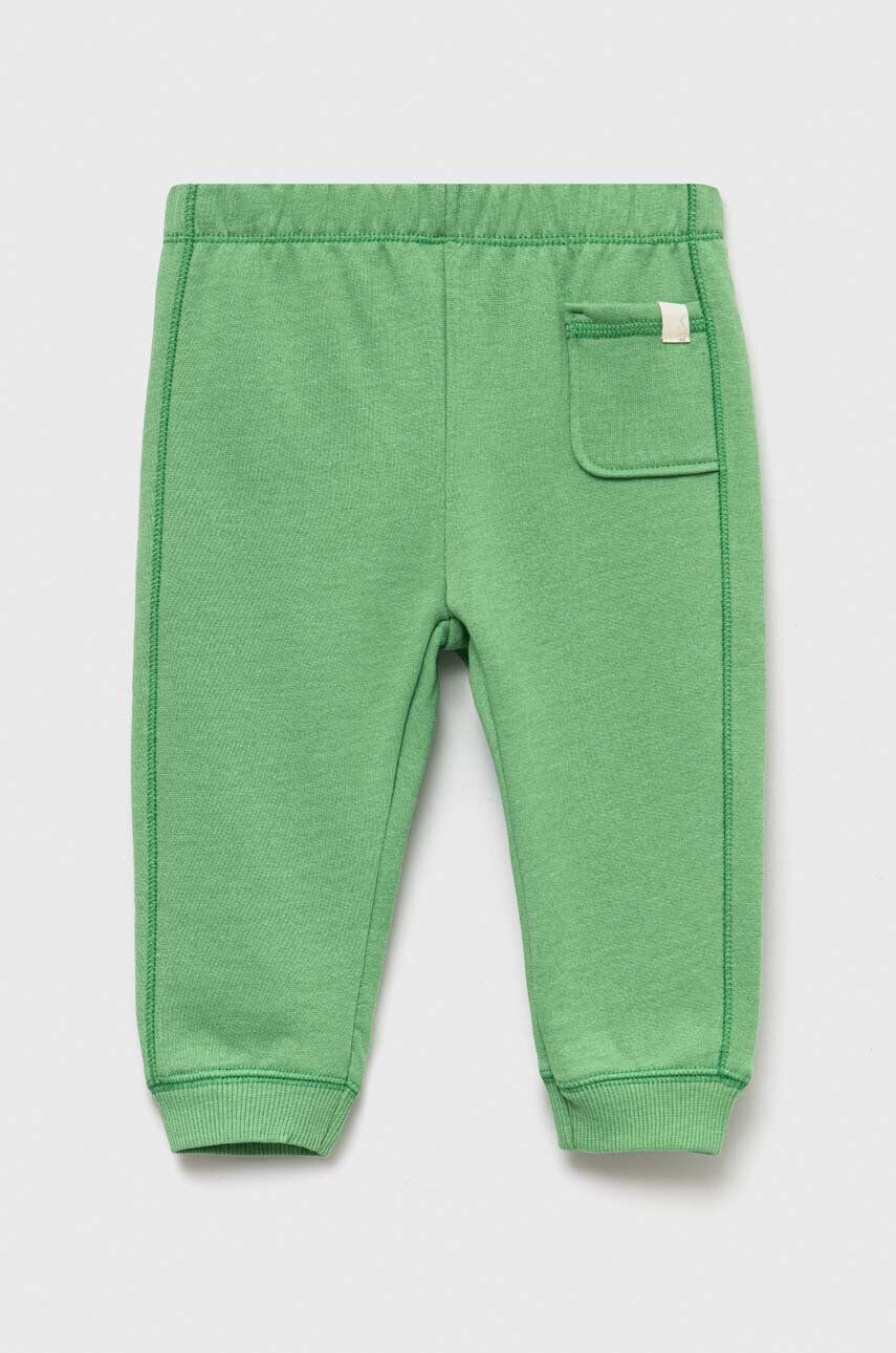 United Colors of Benetton pantaloni de trening pentru copii culoarea verde neted - Pled.ro