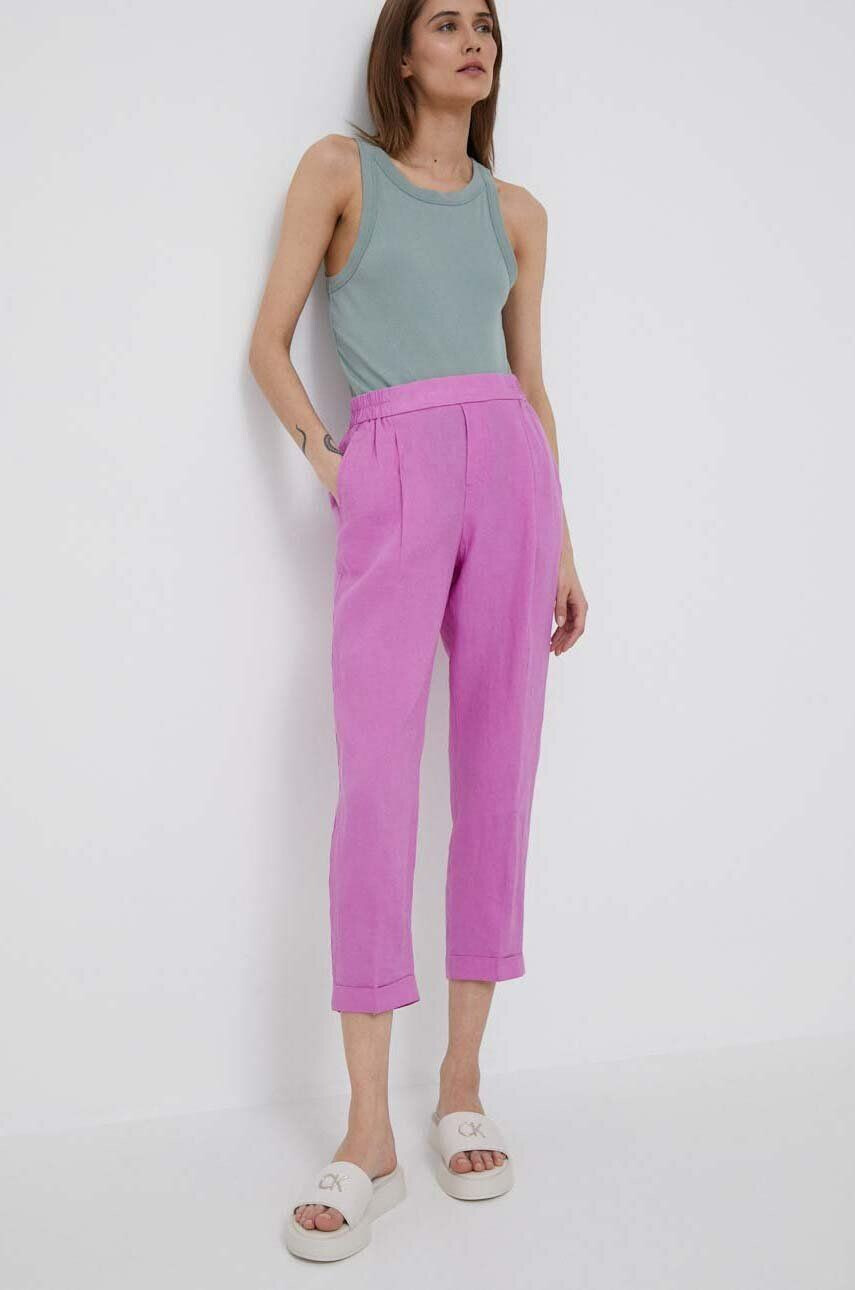 United Colors of Benetton pantaloni din in - Pled.ro