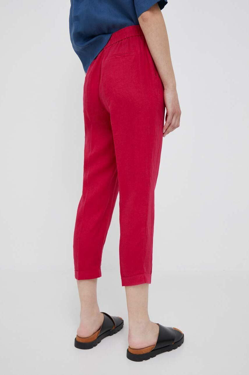 United Colors of Benetton pantaloni din in fason tigareta high waist - Pled.ro