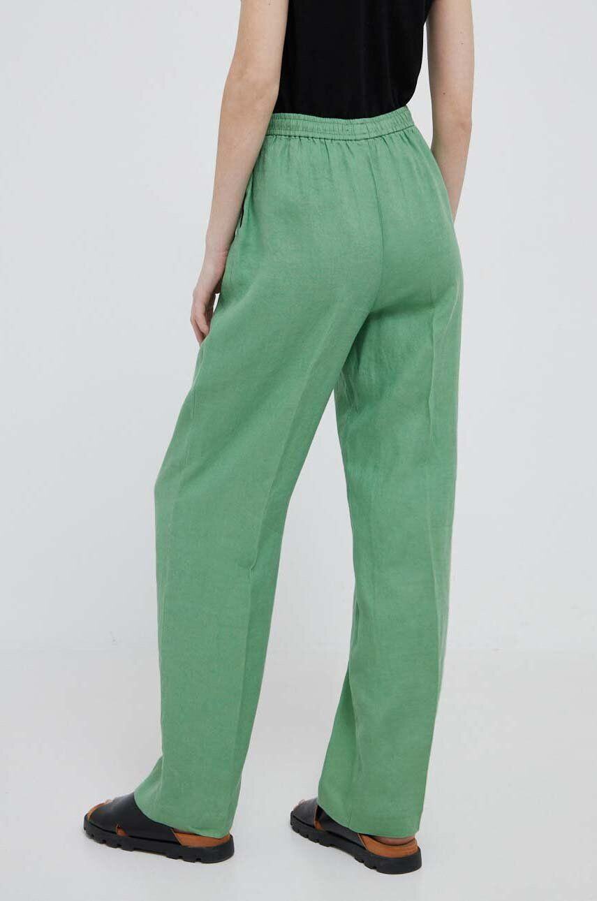 United Colors of Benetton pantaloni din in culoarea verde lat high waist - Pled.ro