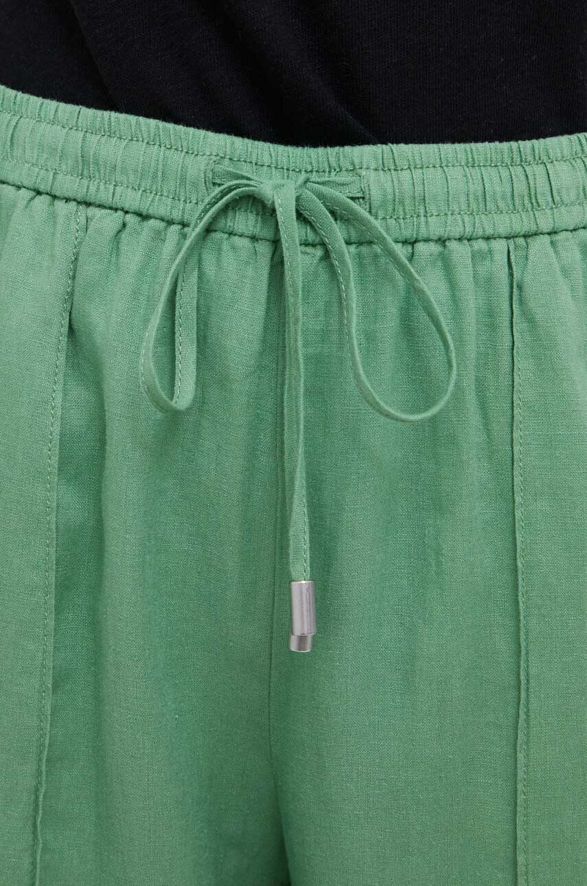 United Colors of Benetton pantaloni din in culoarea verde lat high waist - Pled.ro