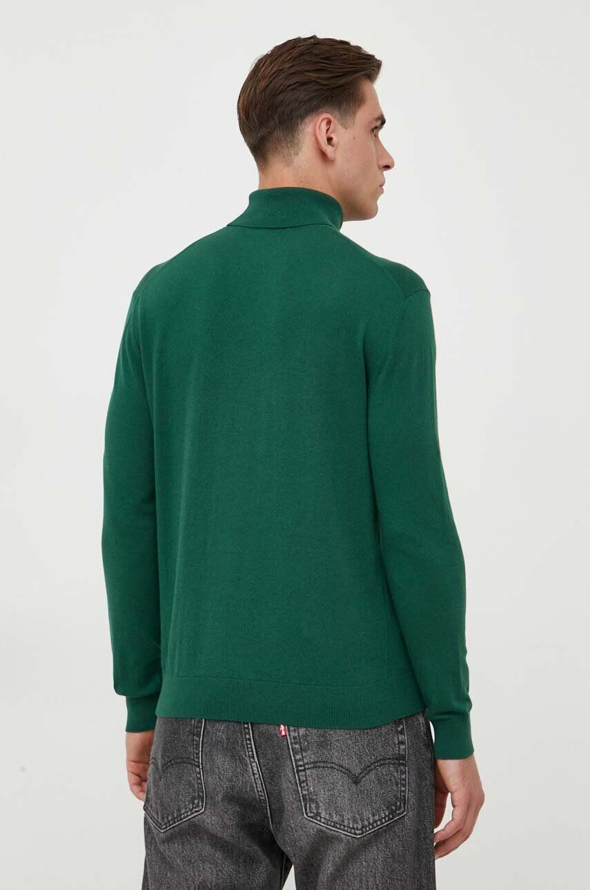 United Colors of Benetton pulover barbati culoarea verde light cu guler - Pled.ro